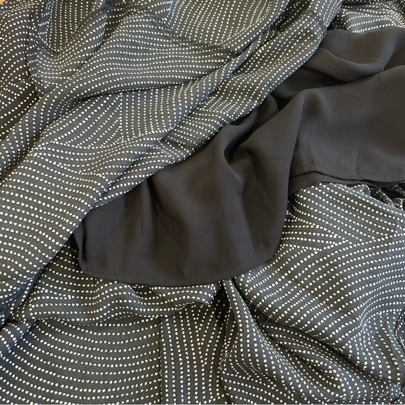 Madewell Tie Waist Midi Dress Black Dot Small Fit Flare Button Front Academia - Picture 7 of 10